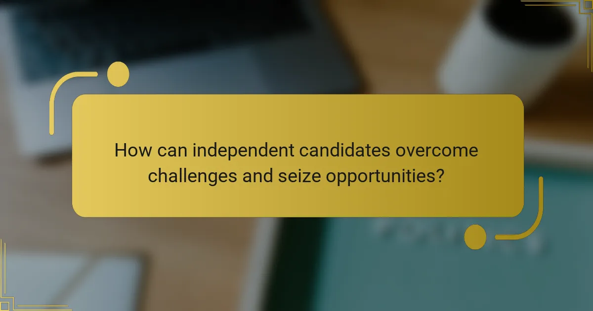 How can independent candidates overcome challenges and seize opportunities?