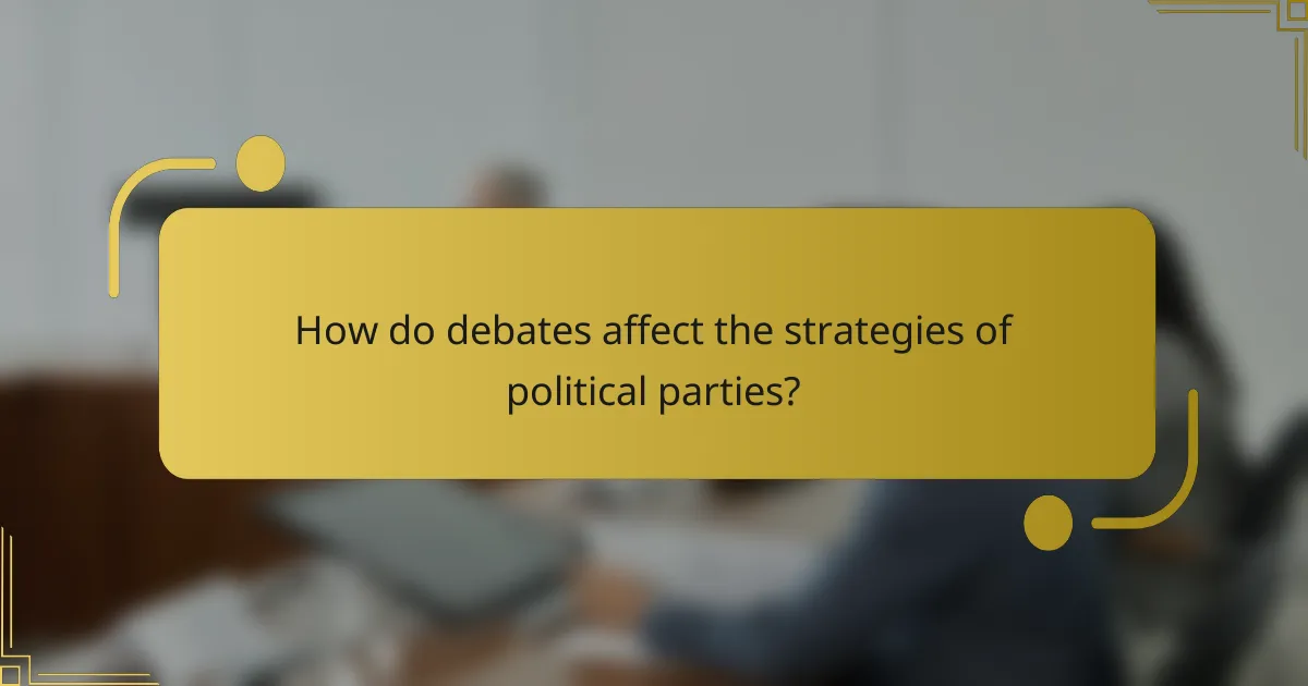 How do debates affect the strategies of political parties?