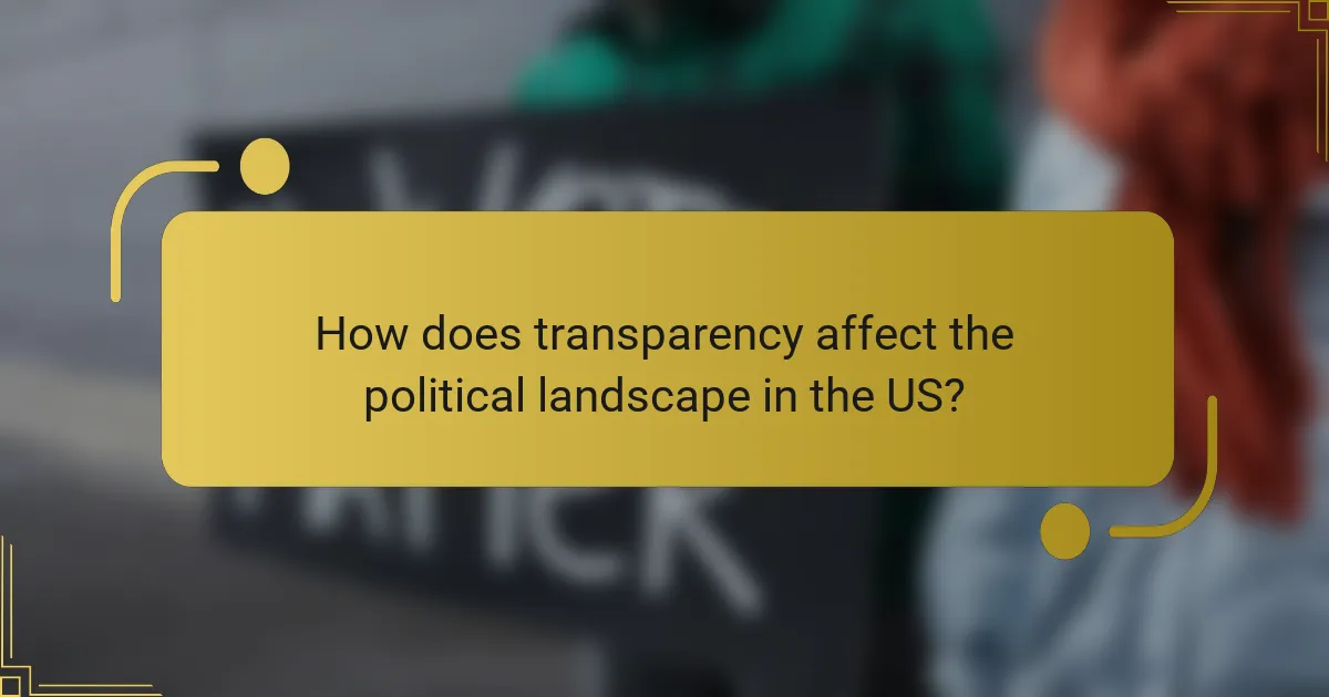 How does transparency affect the political landscape in the US?