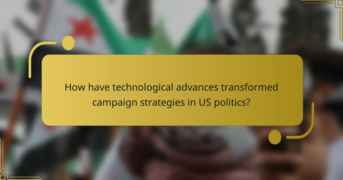 How have technological advances transformed campaign strategies in US politics?