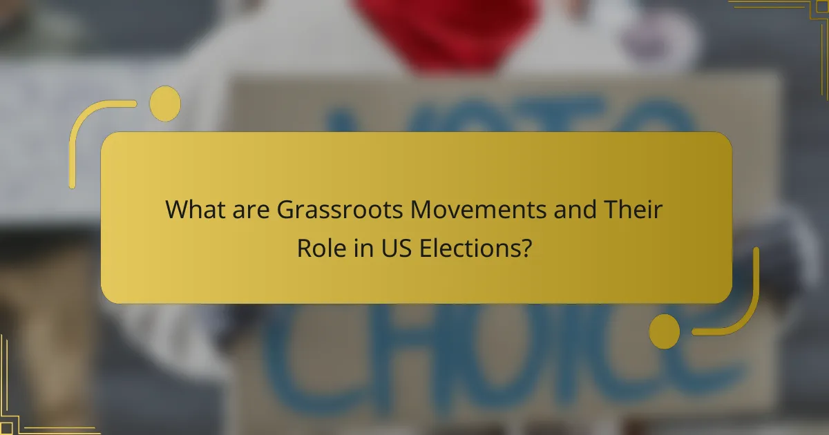 What are Grassroots Movements and Their Role in US Elections?