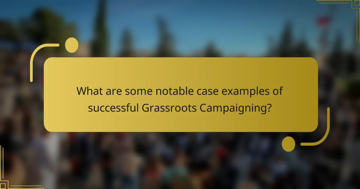 What are some notable case examples of successful Grassroots Campaigning?