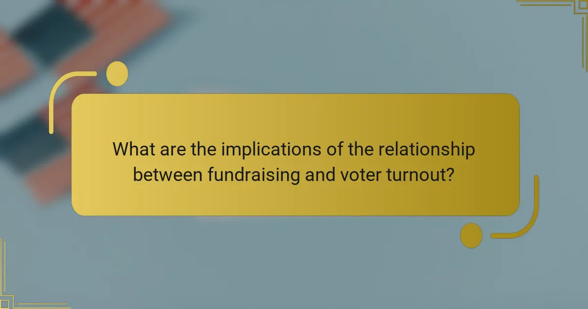What are the implications of the relationship between fundraising and voter turnout?