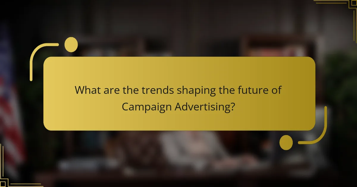 What are the trends shaping the future of Campaign Advertising?