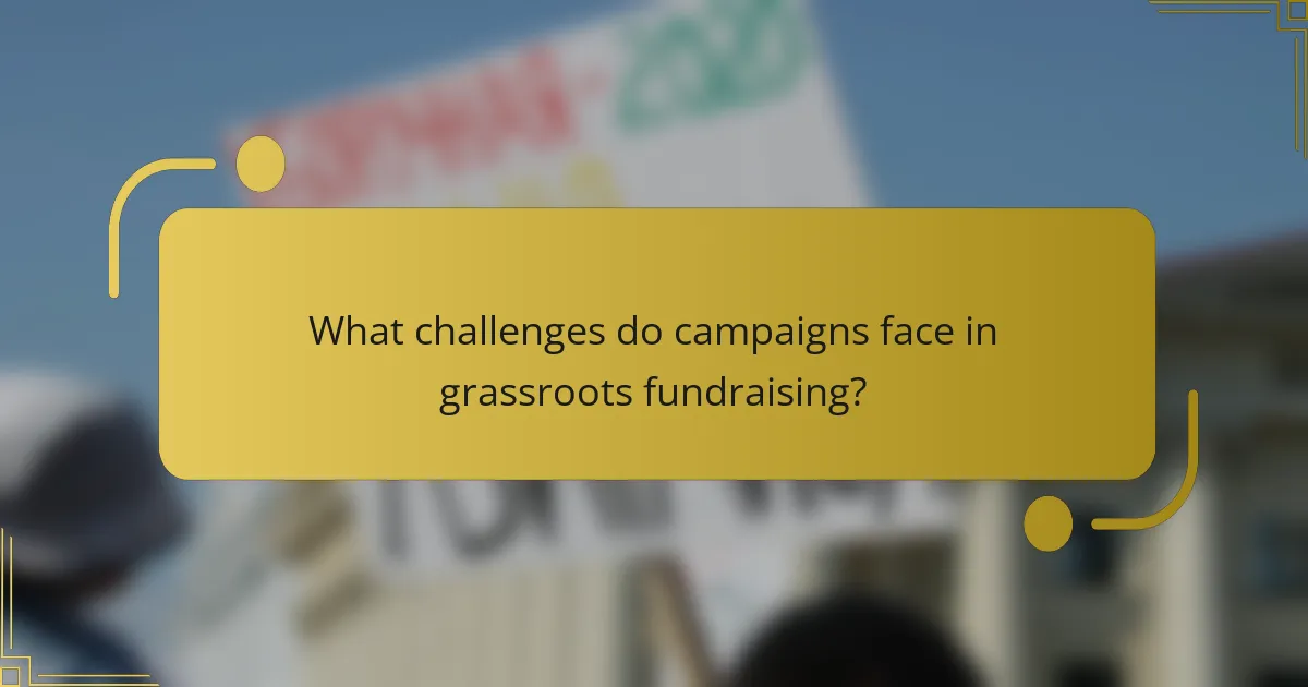 What challenges do campaigns face in grassroots fundraising?