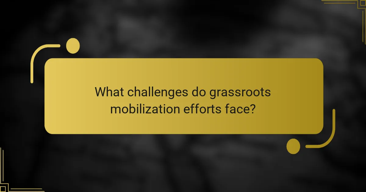 What challenges do grassroots mobilization efforts face?