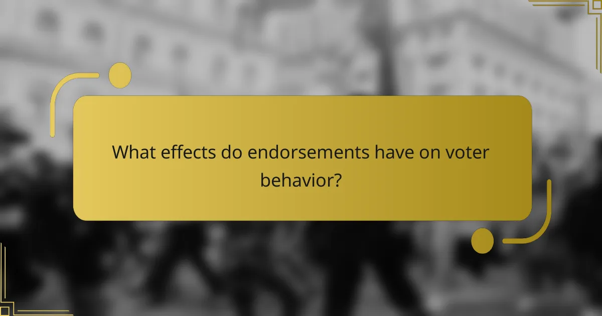 What effects do endorsements have on voter behavior?