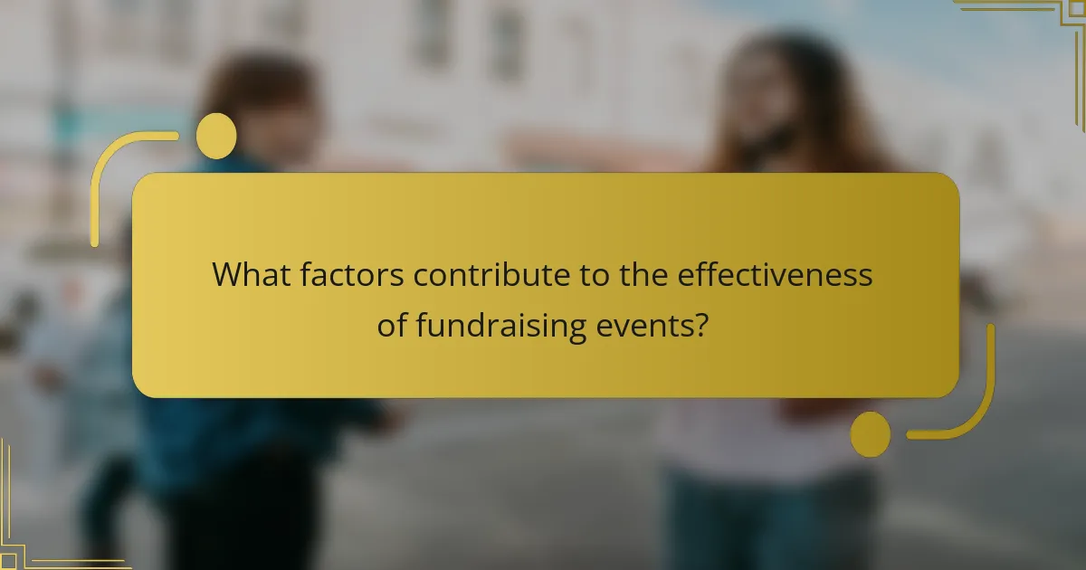 What factors contribute to the effectiveness of fundraising events?