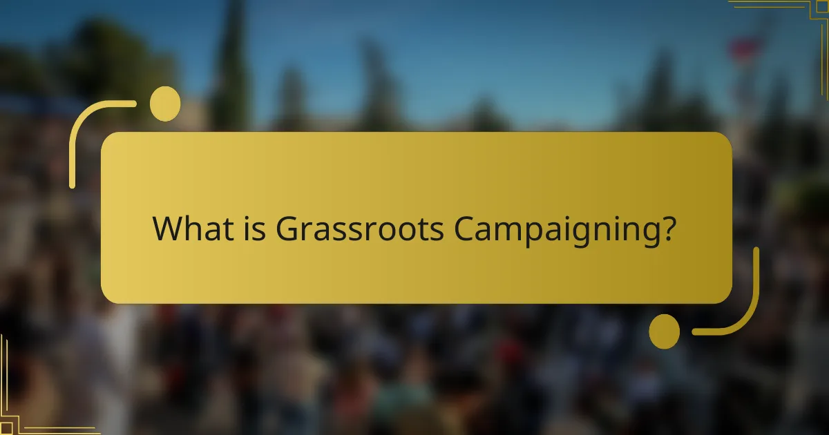 What is Grassroots Campaigning?