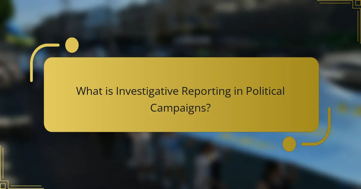 What is Investigative Reporting in Political Campaigns?