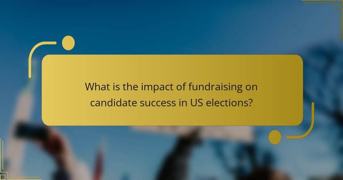 What is the impact of fundraising on candidate success in US elections?