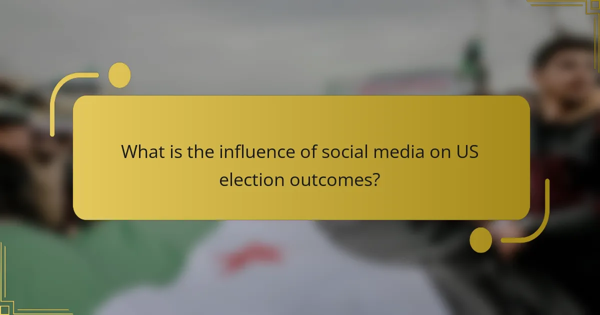 What is the influence of social media on US election outcomes?