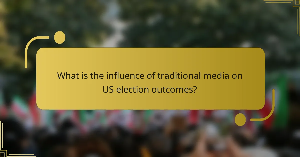 What is the influence of traditional media on US election outcomes?