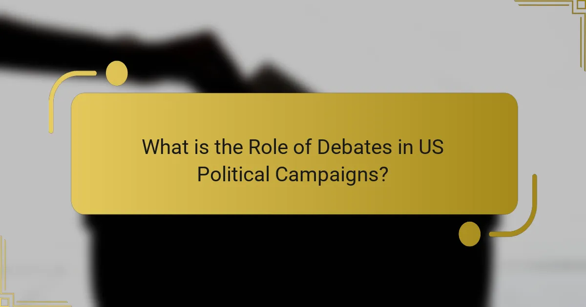 What is the Role of Debates in US Political Campaigns?
