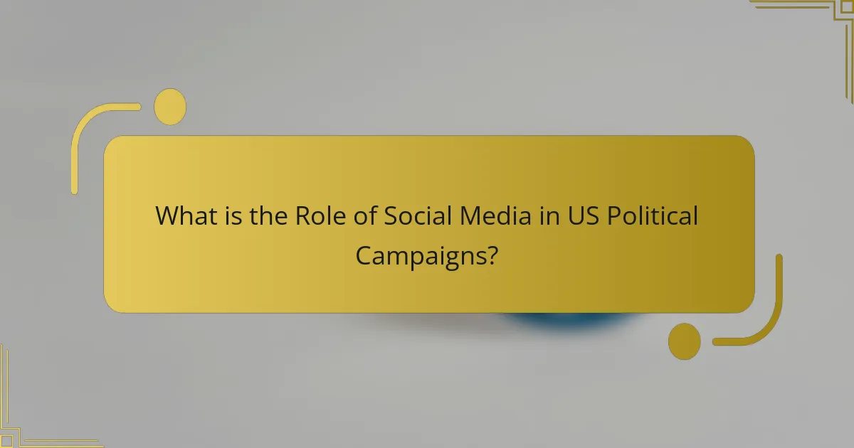 What is the Role of Social Media in US Political Campaigns?