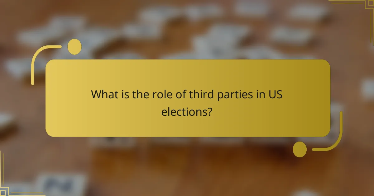 What is the role of third parties in US elections?