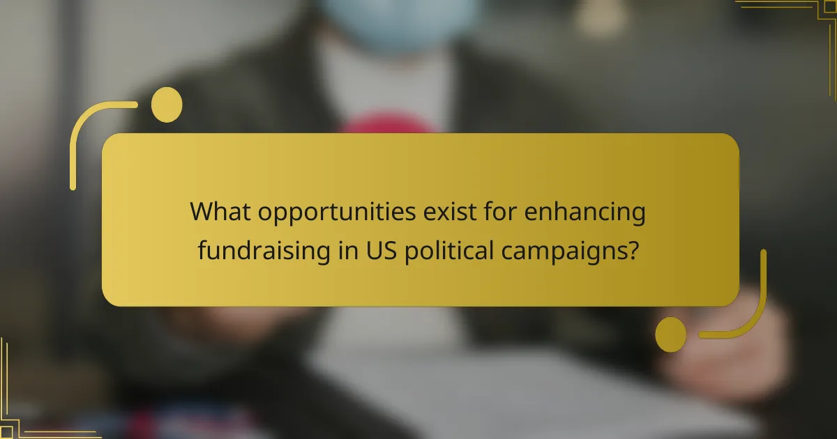 What opportunities exist for enhancing fundraising in US political campaigns?