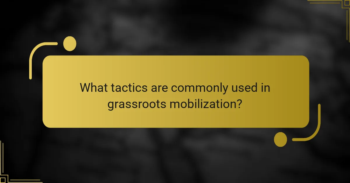What tactics are commonly used in grassroots mobilization?