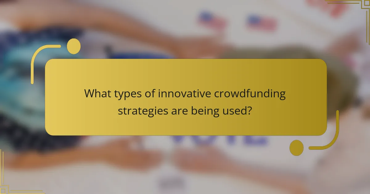 What types of innovative crowdfunding strategies are being used?