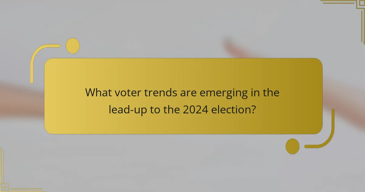 What voter trends are emerging in the lead-up to the 2024 election?
